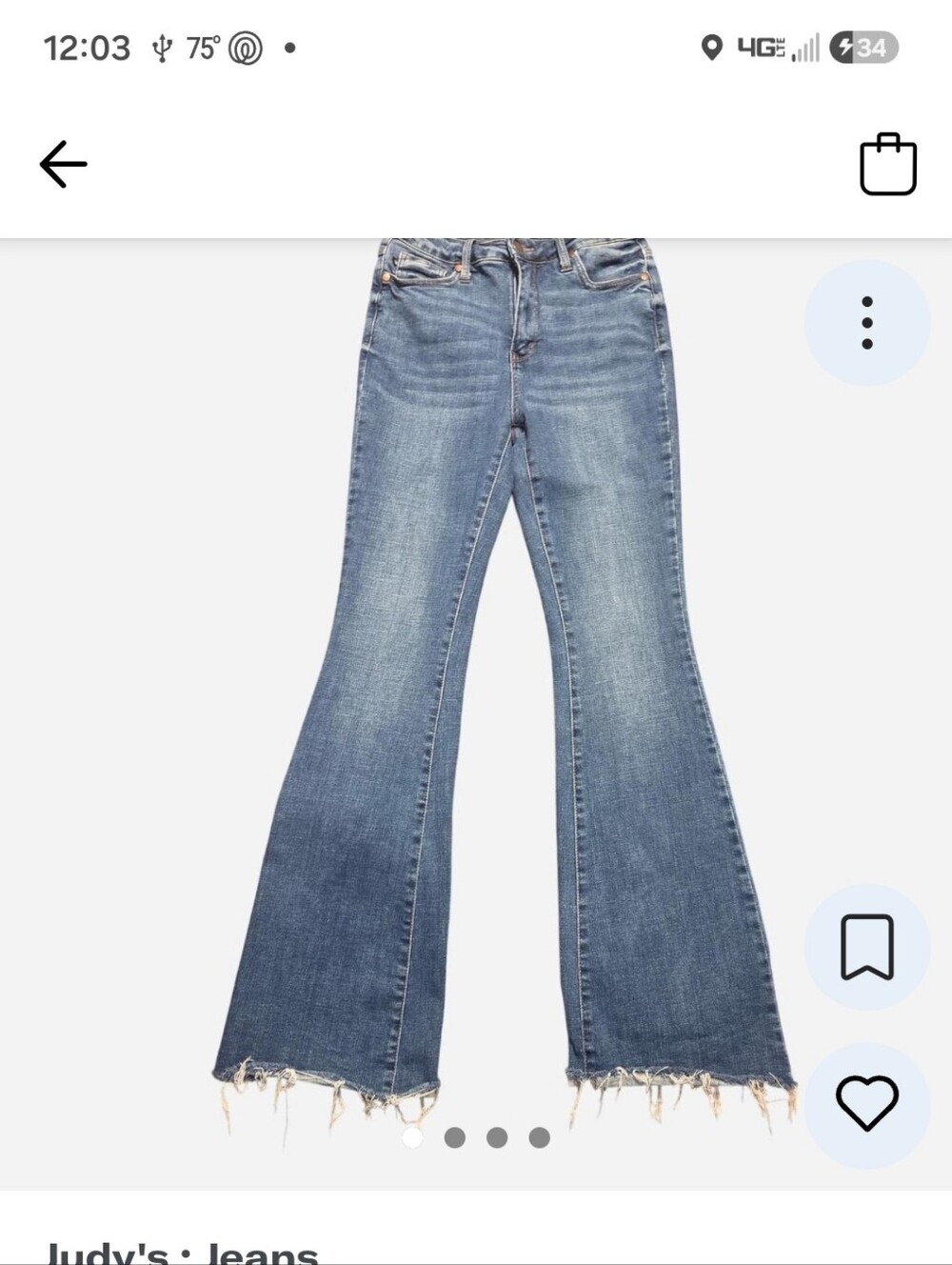 Judy Blue Medium Wash Flared Jeans with Frayed Hem